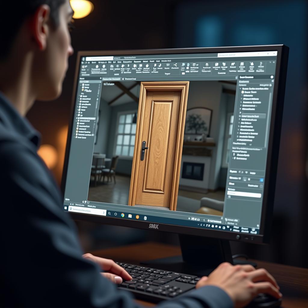 Chuyên gia thiết kế nội thất sử dụng thư viện model cửa gỗ 3dsmax để tối ưu hóa công việc render V-Ray