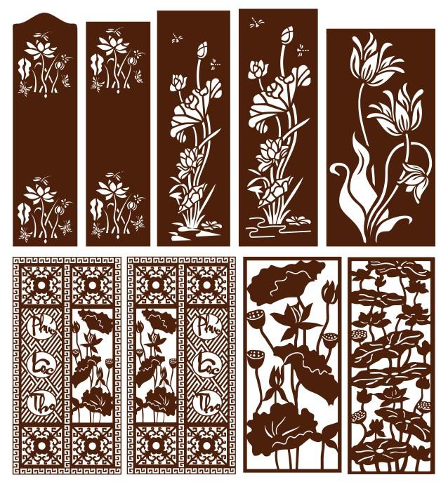 Họa tiết hoa sen cnc